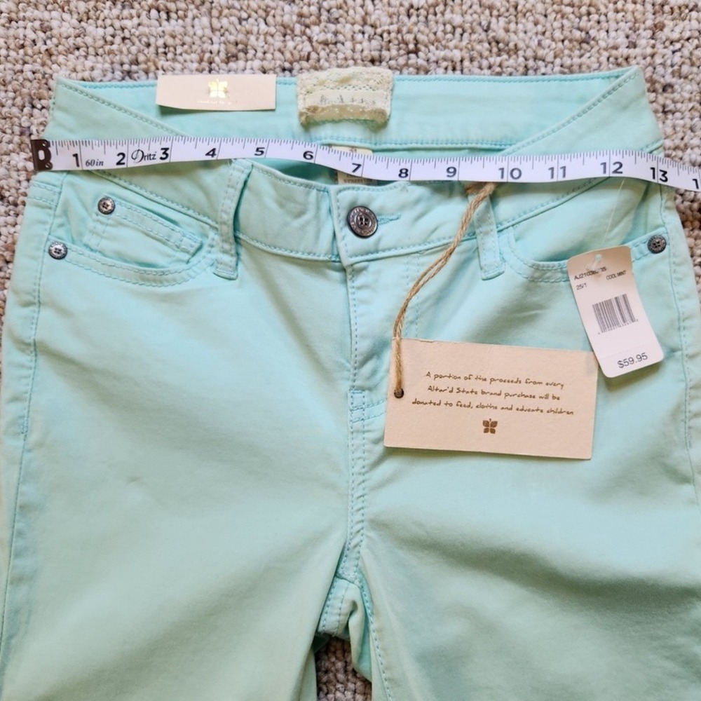 Altar State Womens Mint Green Jeans Sz 25 1 Slim Fit Stretch Pants Casual - Picture 3 of 7